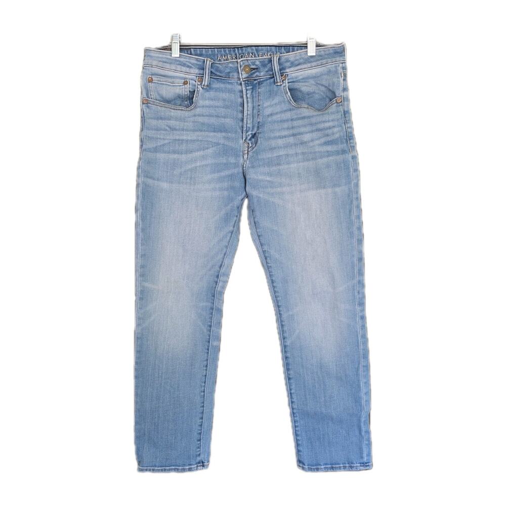 American Eagle Men Jeans Denim Next Level Stretch Airflex Light Blue Size 34x30